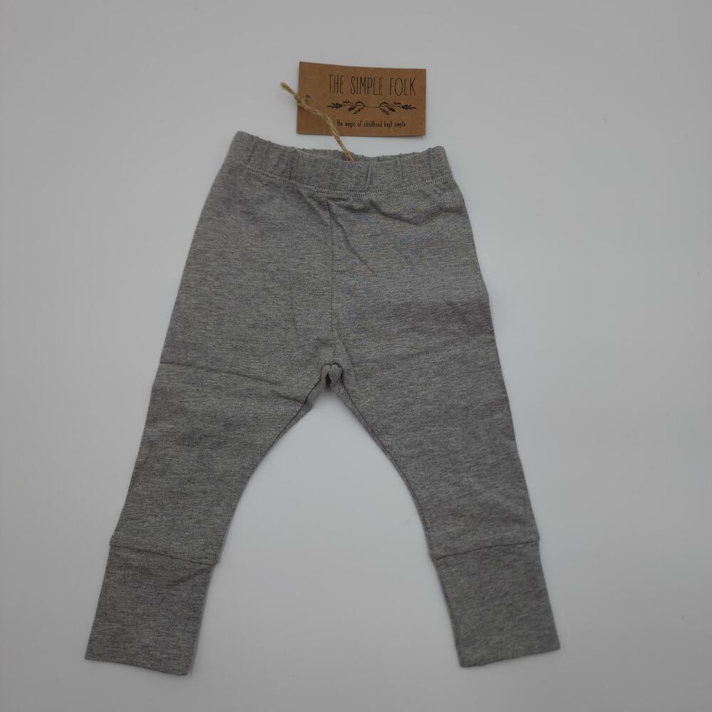 The Simple Folk The Ribbed Legging in Gray Melange Size 3/6 Months